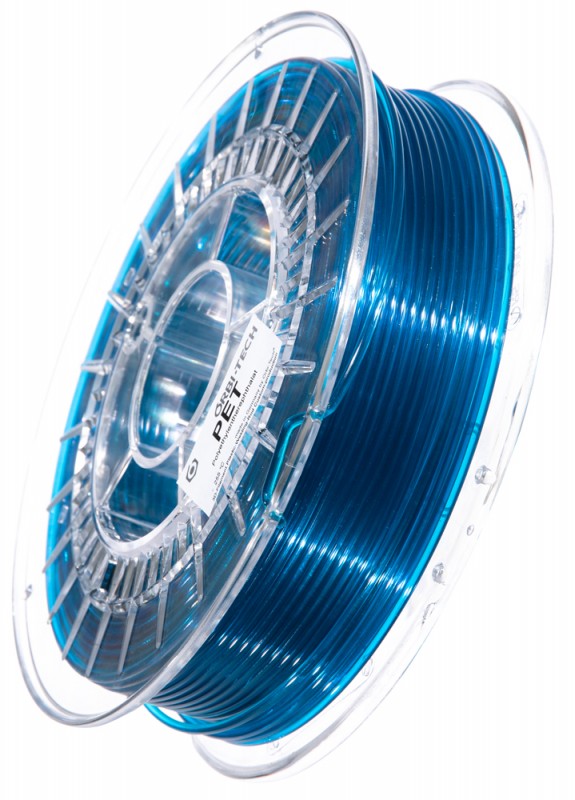 PET 3D Filament 2.85 mm, 750 g, Blue-Transparent