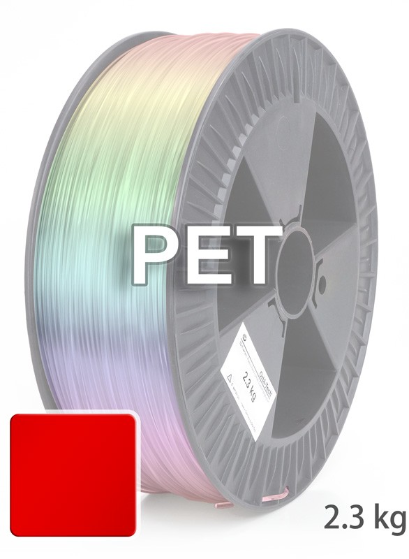 PET 3D Filament 1.75 mm, 2,300 g, Red-Transparent