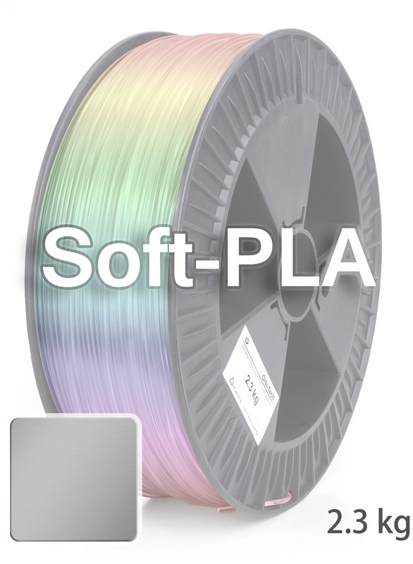 Soft PLA 3D Filament 2,85 mm, 2.300 g, Silber