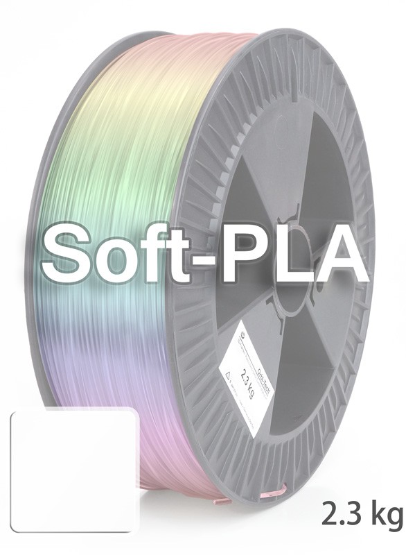 Soft PLA 3D Filament 1.75 mm, 2,300 g, White