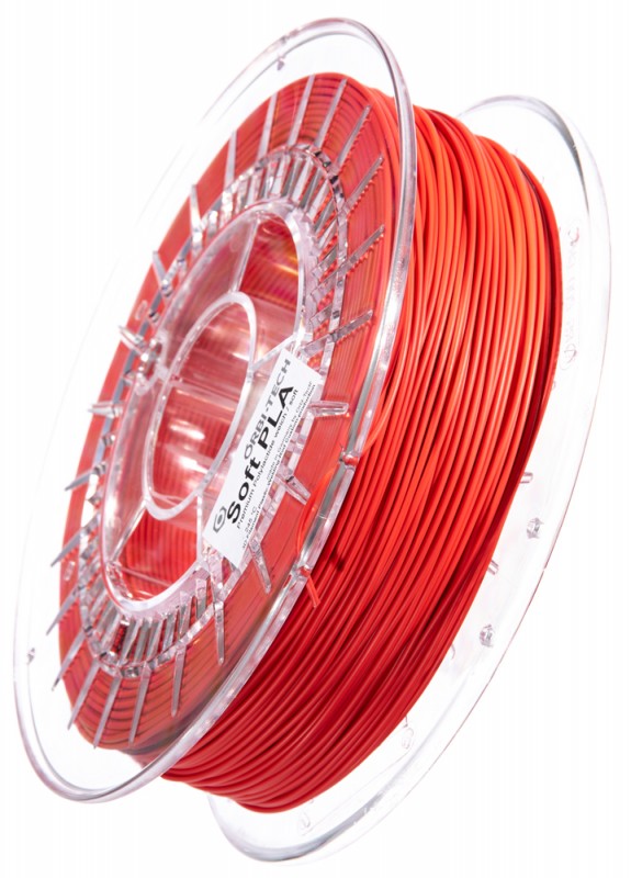 Soft PLA 3D Filament 1.75 mm, 750 g, Red
